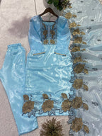 Embroidered Cut Work Suit Set for Women | Jimmy Choo Kurta Pant with Dupatta