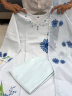 Summer Special Pure Lilan Top Pant Dupatta Set for Women