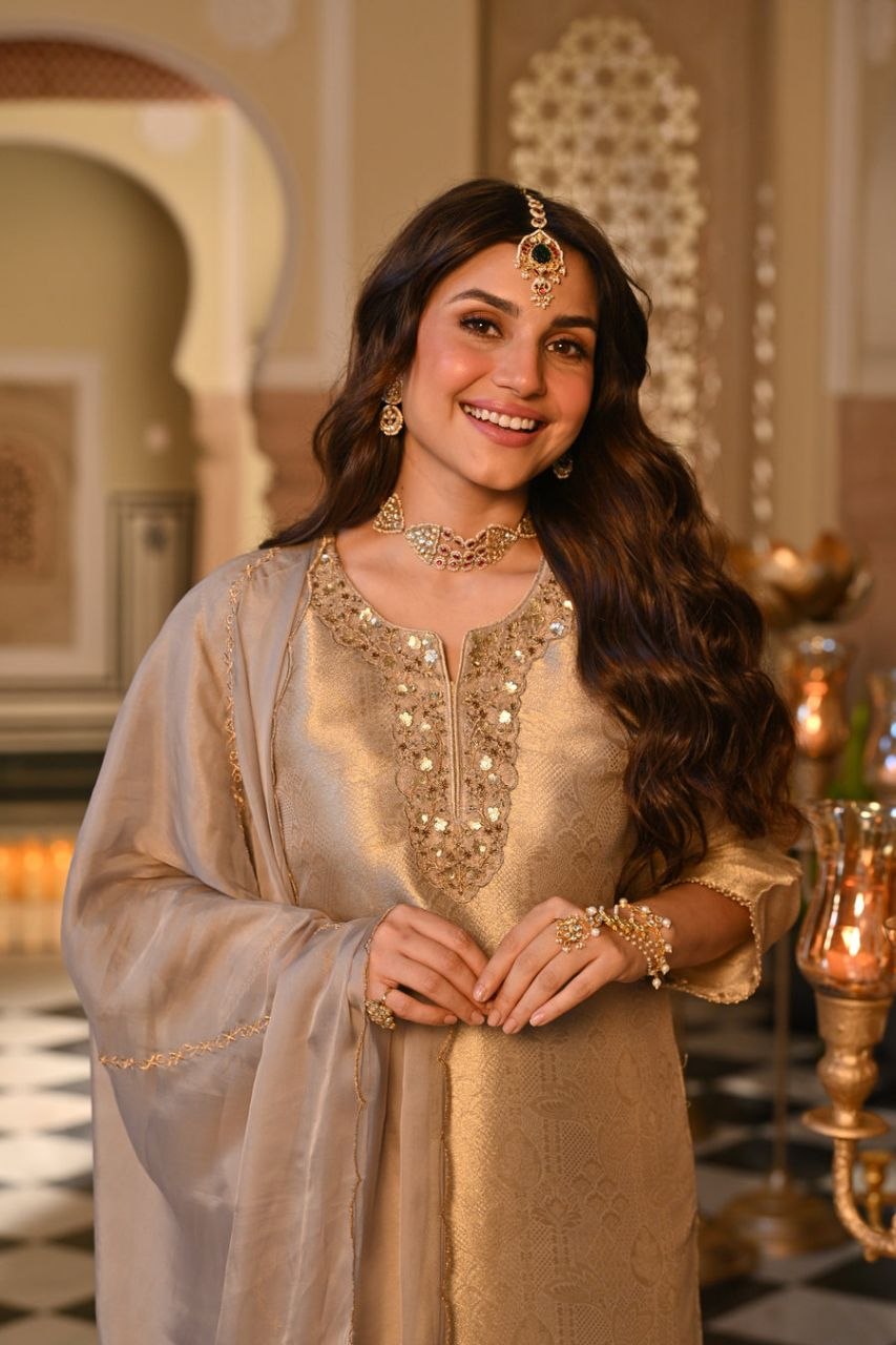 Silk Embroidered Kurti Set with Pant & Dupatta for Women