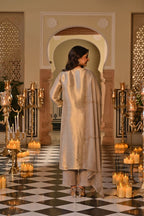 Silk Embroidered Kurti Set with Pant & Dupatta for Women