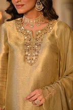 Silk Embroidered Kurti Set with Pant & Dupatta for Women