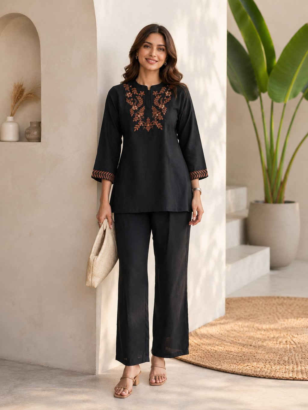 Roman Silk Co-Ord Set for Women. Summer matchung set
