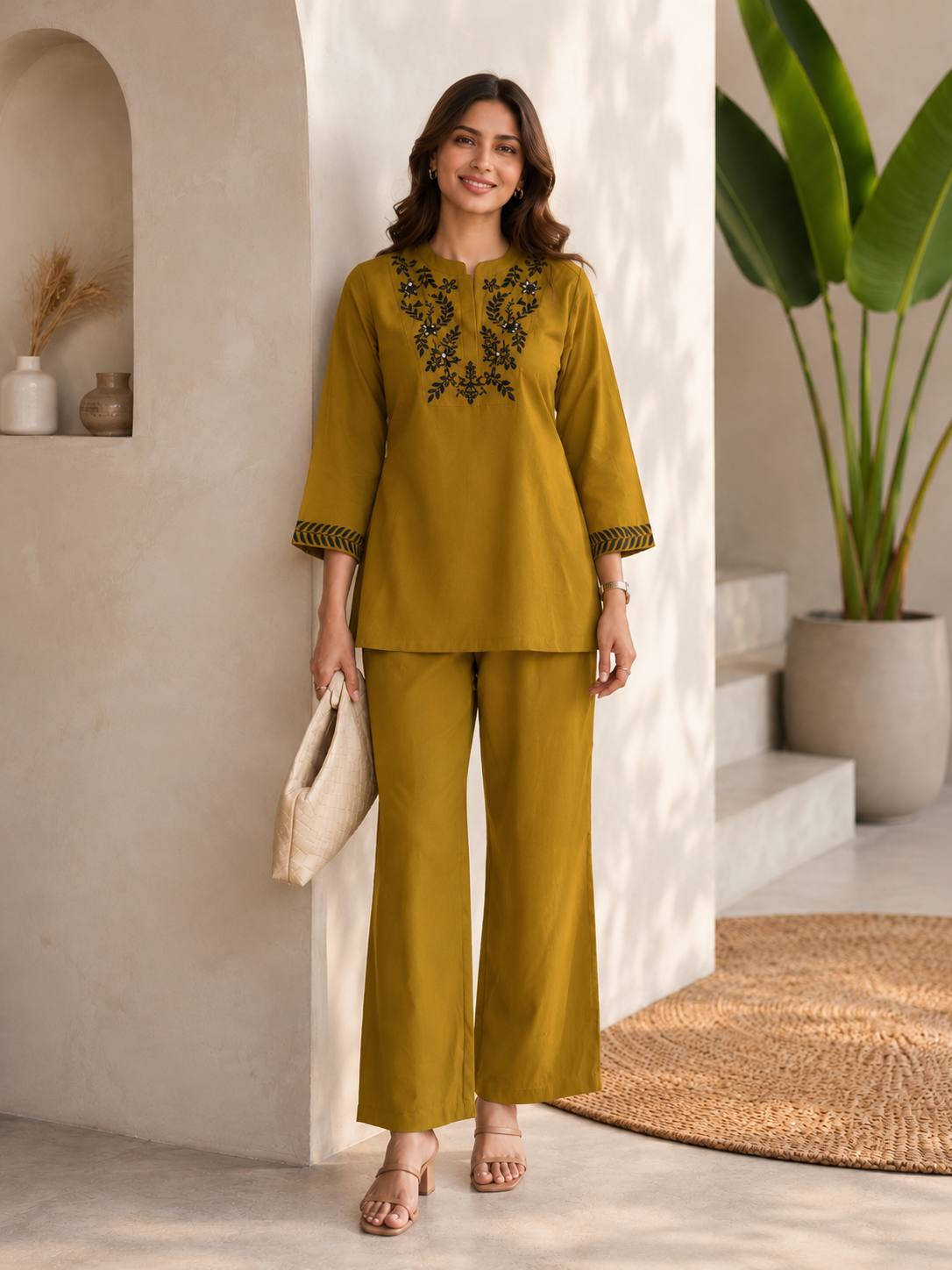 Roman Silk Co-Ord Set for Women. Summer matchung set