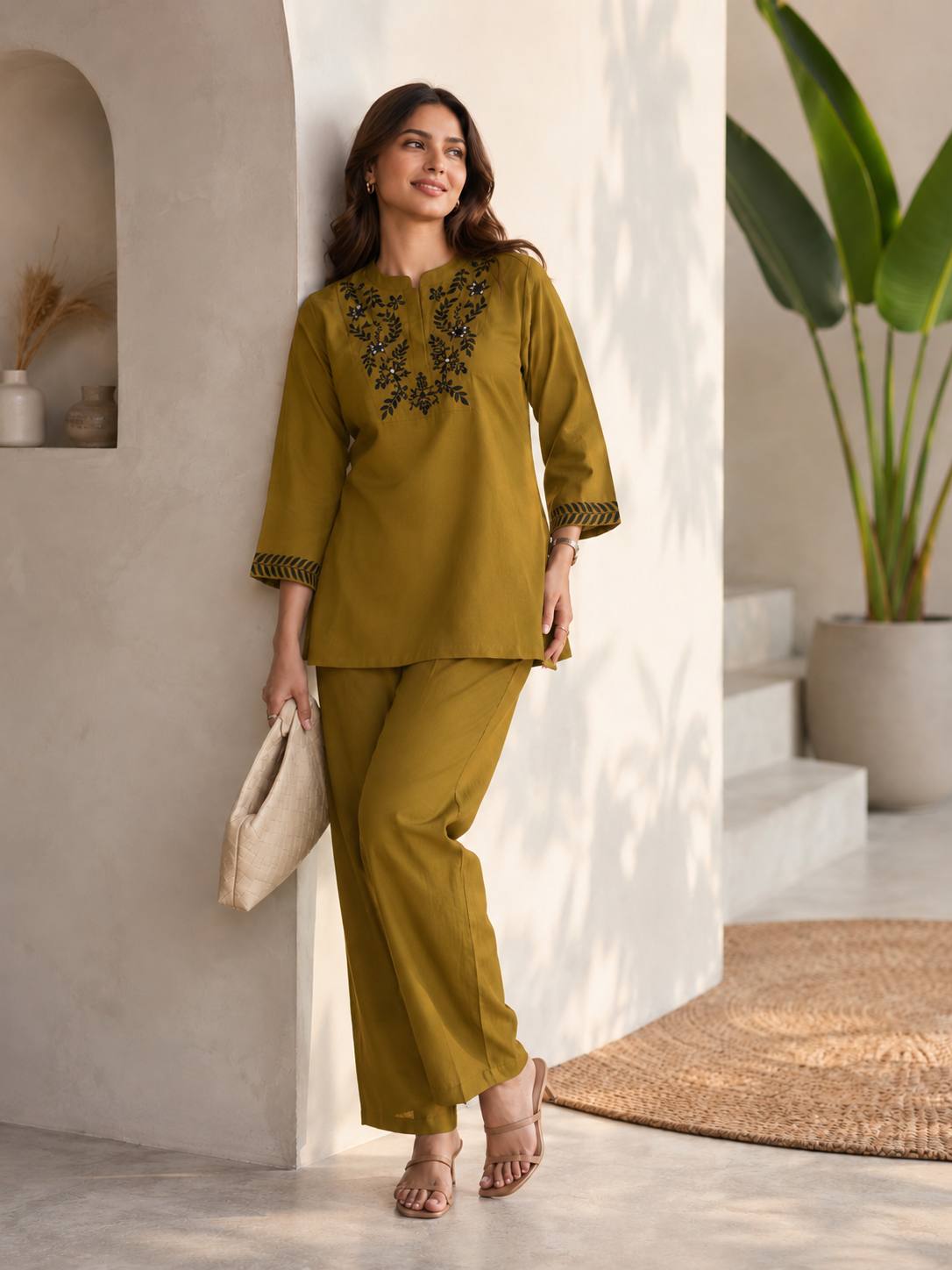 Roman Silk Co-Ord Set for Women. Summer matchung set