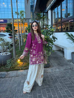 Summer Special Embroidered Co-Ord Set .Trendy Women's Fashion Outfit