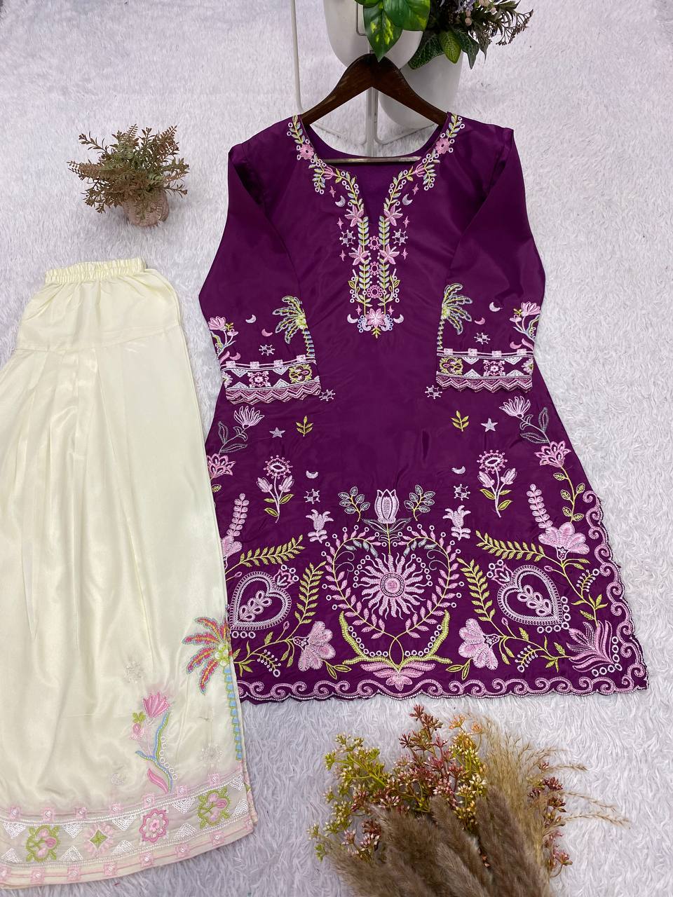 Summer Special Embroidered Co-Ord Set .Trendy Women's Fashion Outfit
