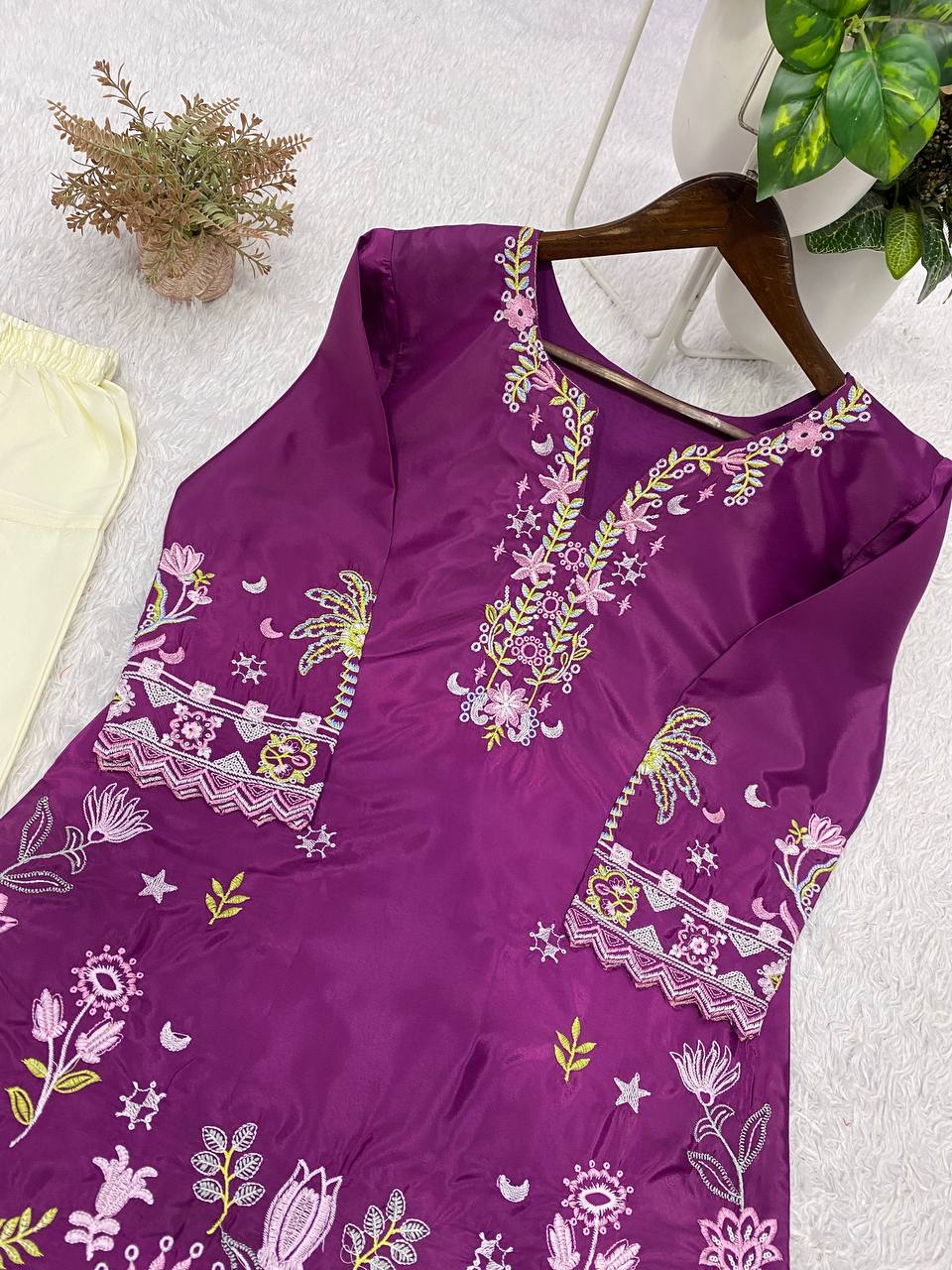 Summer Special Embroidered Co-Ord Set .Trendy Women's Fashion Outfit