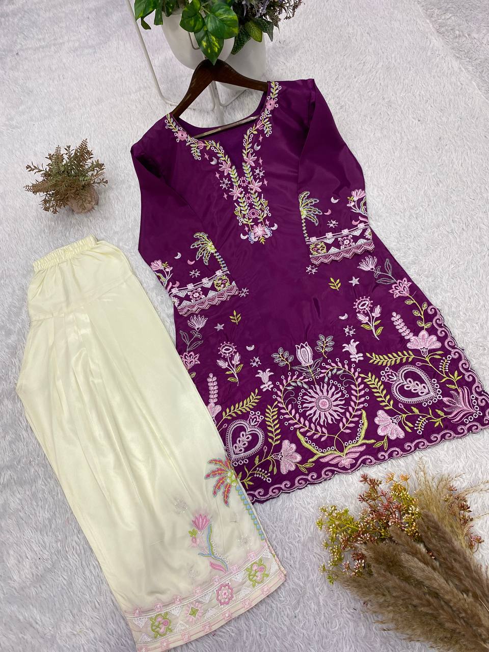 Summer Special Embroidered Co-Ord Set .Trendy Women's Fashion Outfit
