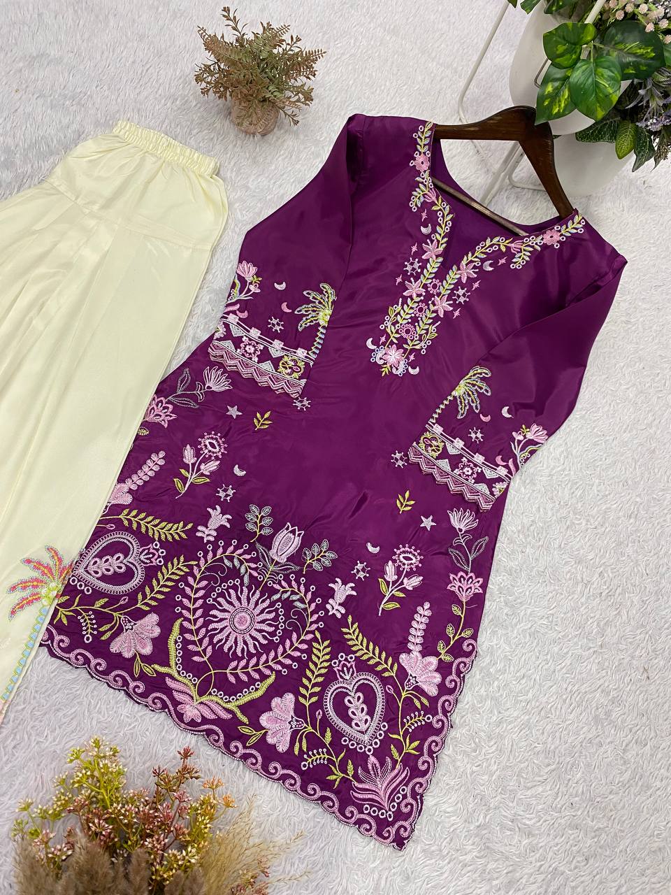 Summer Special Embroidered Co-Ord Set .Trendy Women's Fashion Outfit