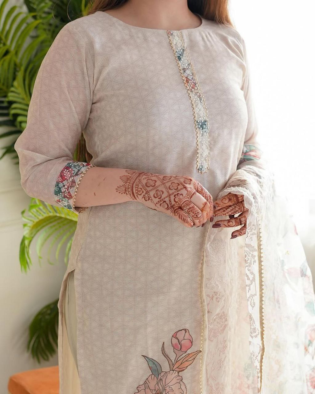 Women's Printed Lilan Suit Set | Light Pink Traditional Kurta Set