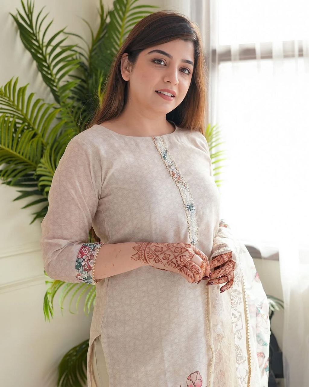 Women's Printed Lilan Suit Set | Light Pink Traditional Kurta Set