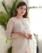 Women's Printed Lilan Suit Set | Light Pink Traditional Kurta Set