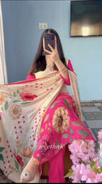 Soft Waves Silk Kurti Set with Pant & Dupatta