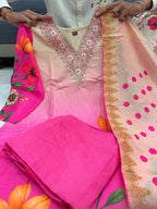 Soft Waves Silk Kurti Set with Pant & Dupatta
