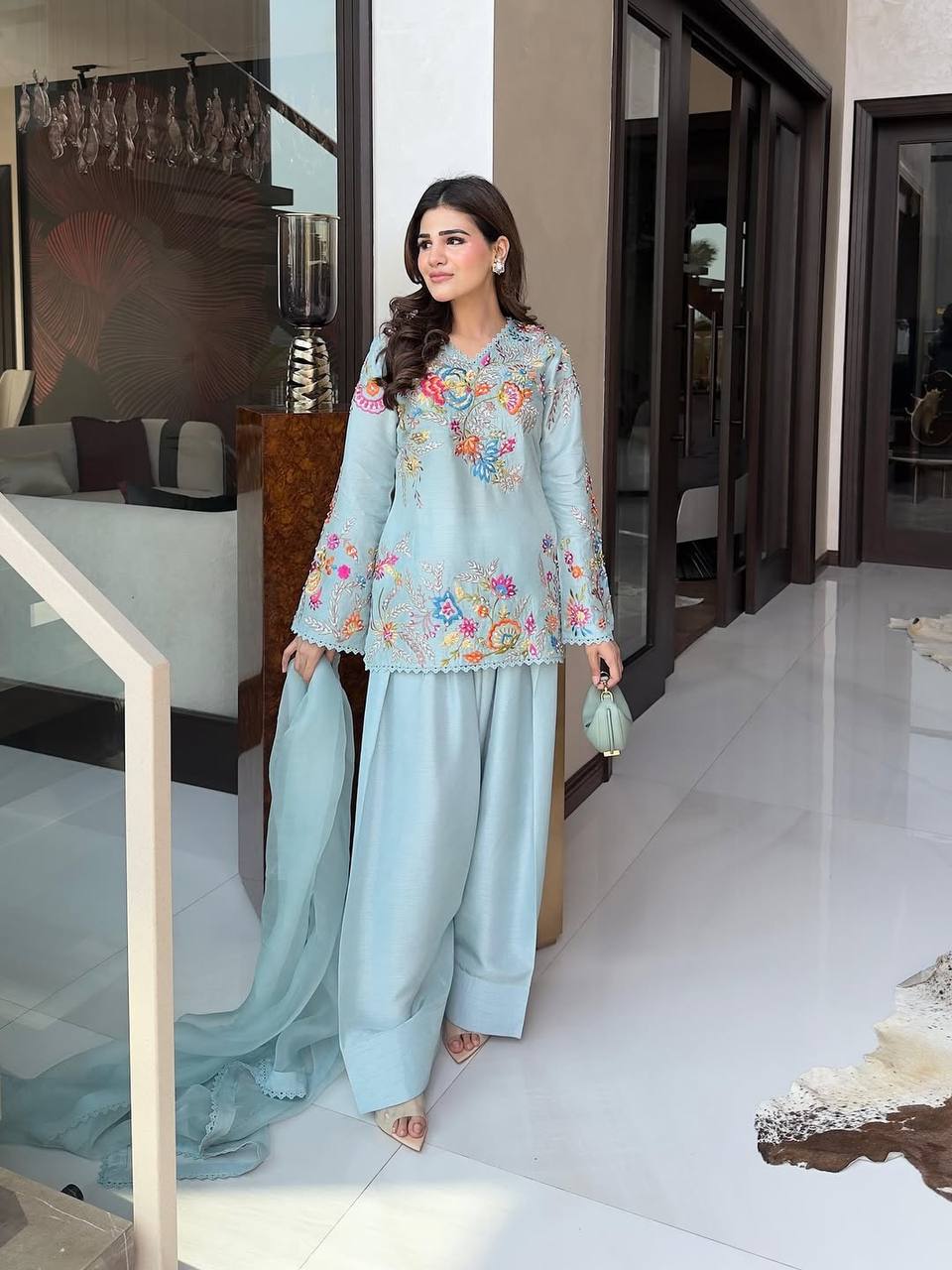 Farsi Salwar Suit Set for Women with Dupatta