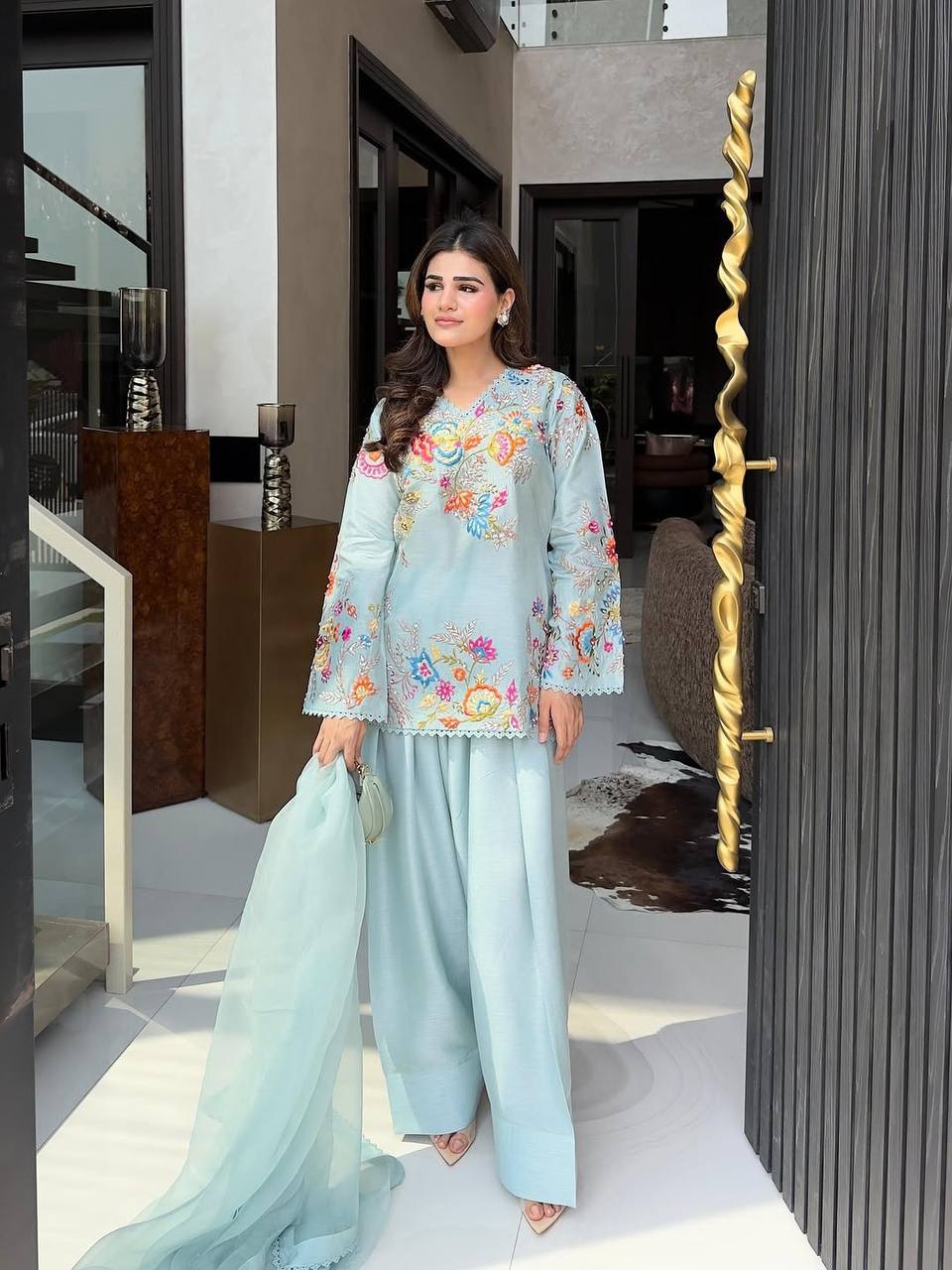 Farsi Salwar Suit Set for Women with Dupatta