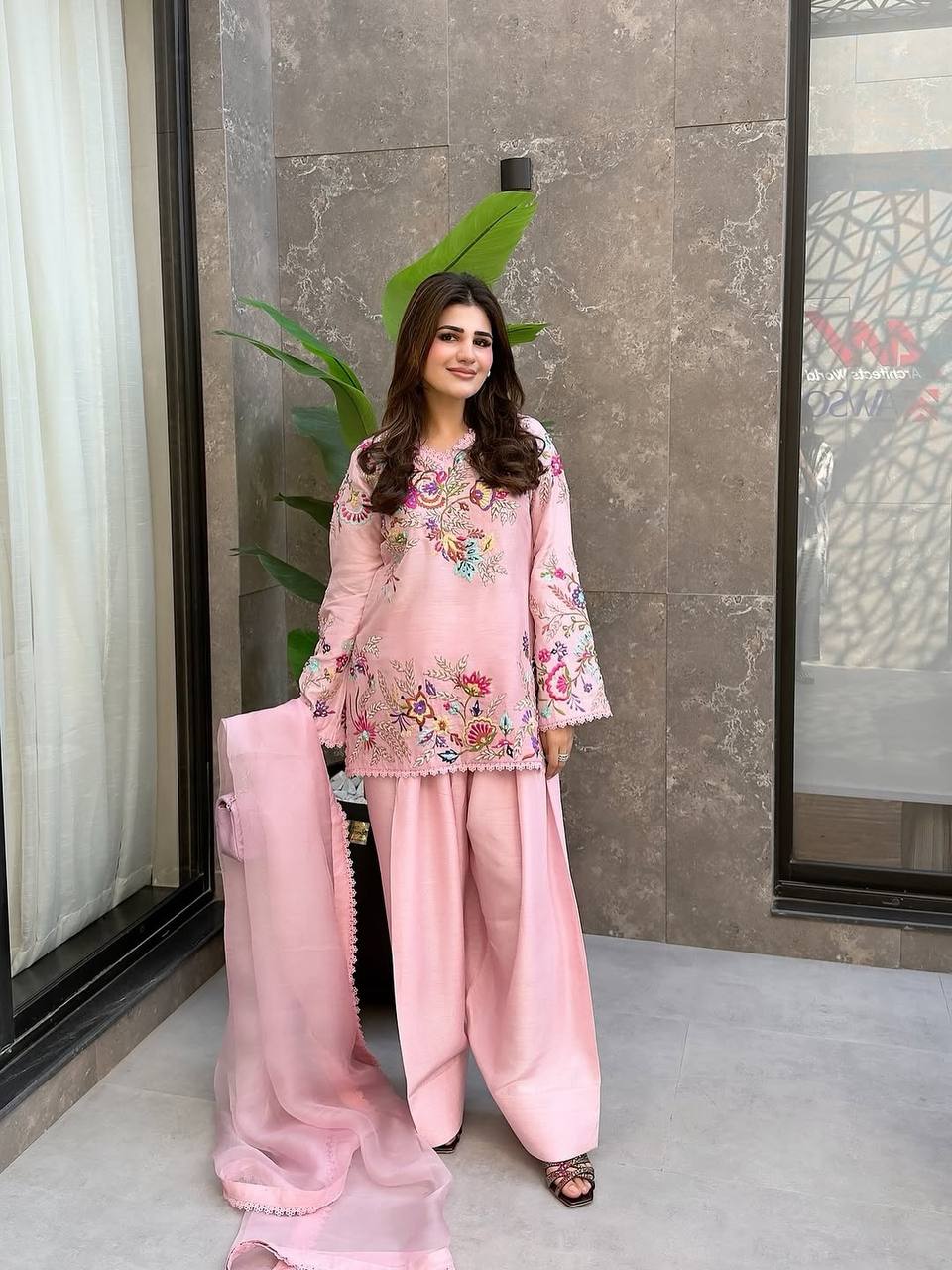Farsi Salwar Suit Set for Women with Dupatta