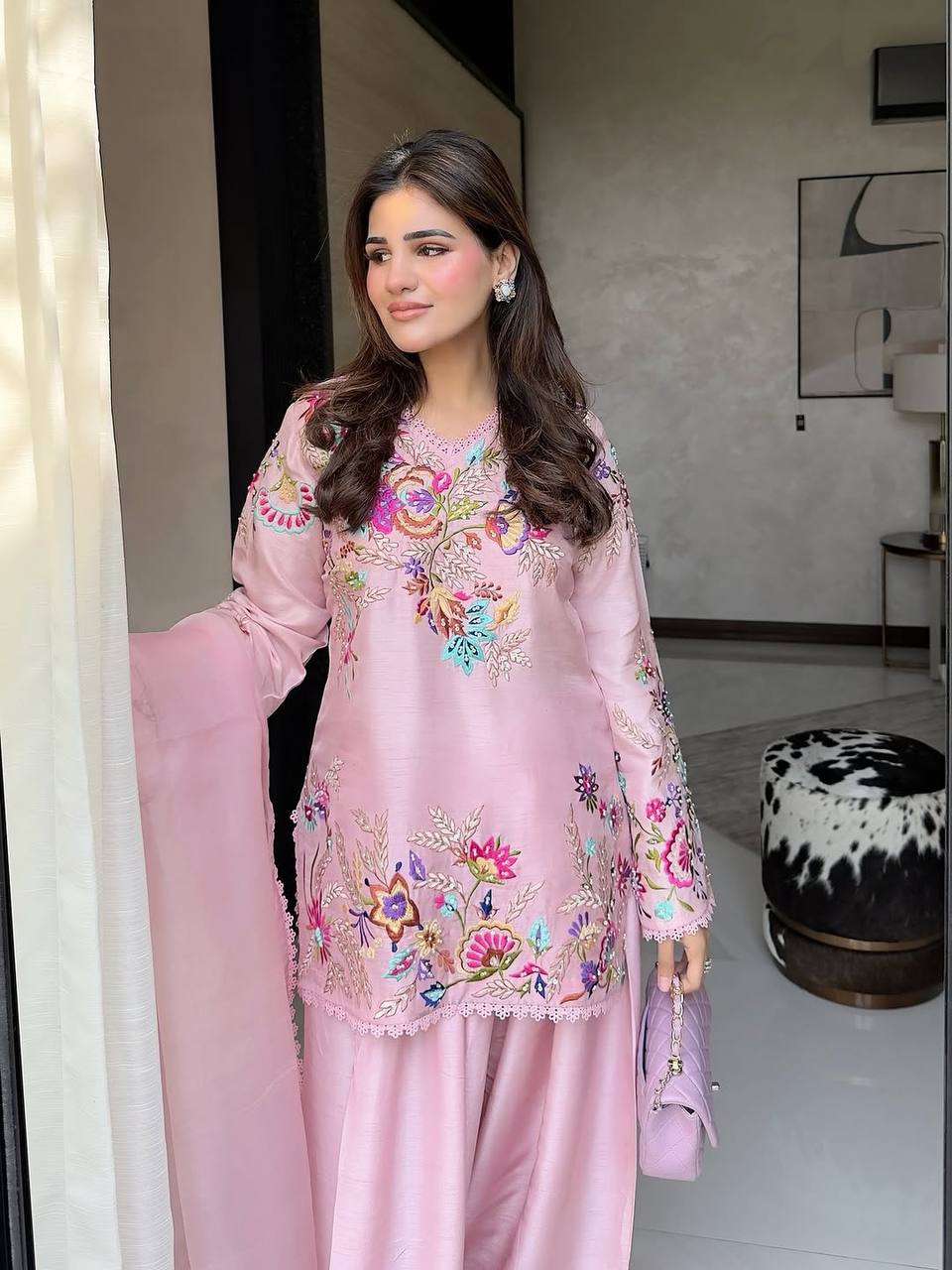 Farsi Salwar Suit Set for Women with Dupatta