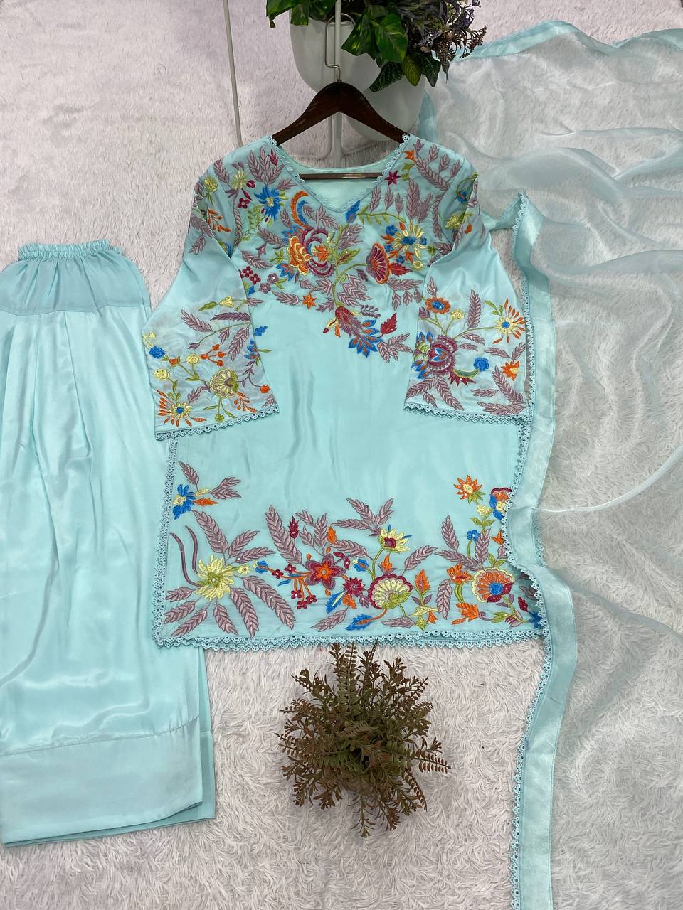 Farsi Salwar Suit Set for Women with Dupatta