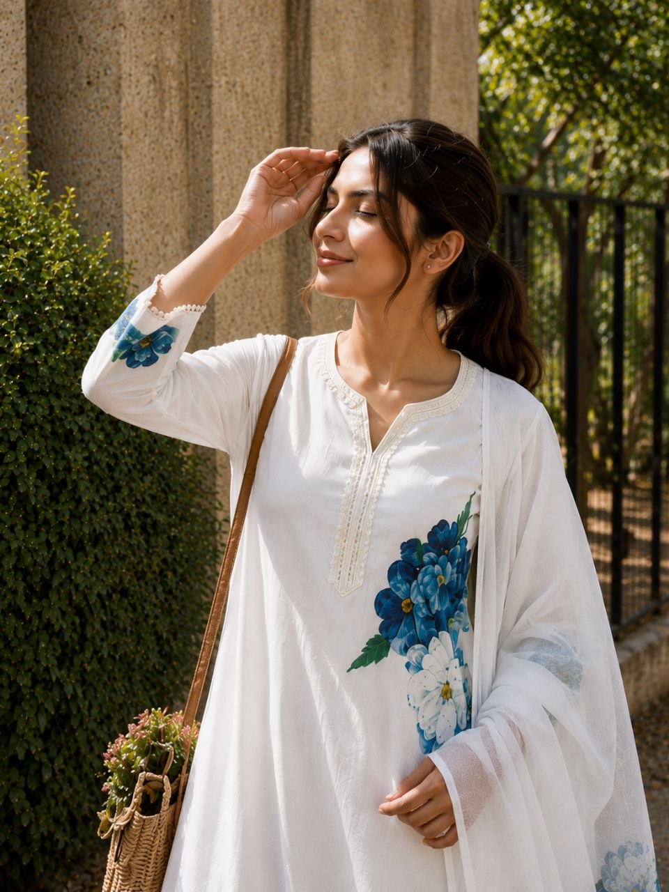Special Lilan Cotton Printed Kurti Set with Pant & Dupatta