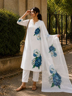 Special Lilan Cotton Printed Kurti Set with Pant & Dupatta