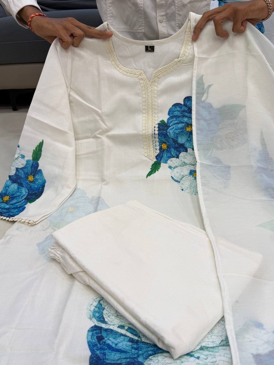 Special Lilan Cotton Printed Kurti Set with Pant & Dupatta