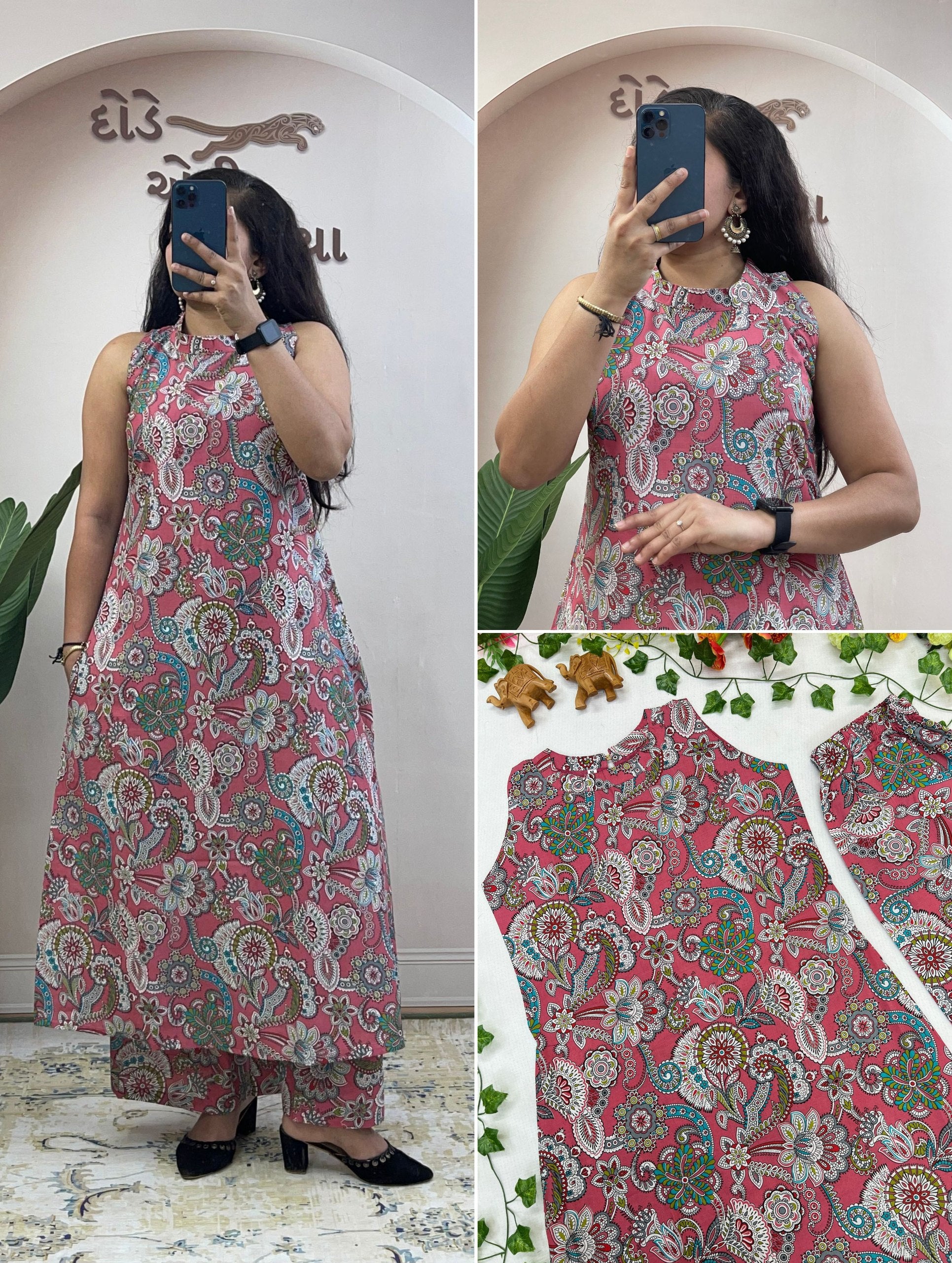 Summer Special Pure Cotton Printed Co-ord Set for Women | Sleeveless Kurti & Palazzo Set
