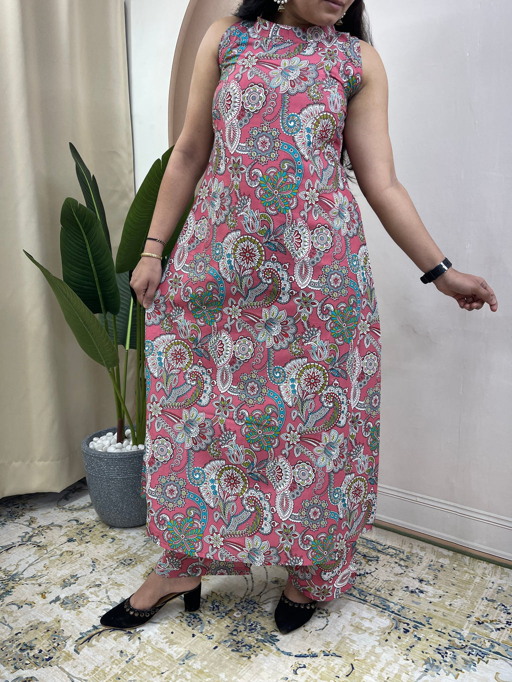 Summer Special Pure Cotton Printed Co-ord Set for Women | Sleeveless Kurti & Palazzo Set
