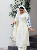 Roman Silk  Kurta Pant Set with Dupatta