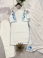 Roman Silk  Kurta Pant Set with Dupatta