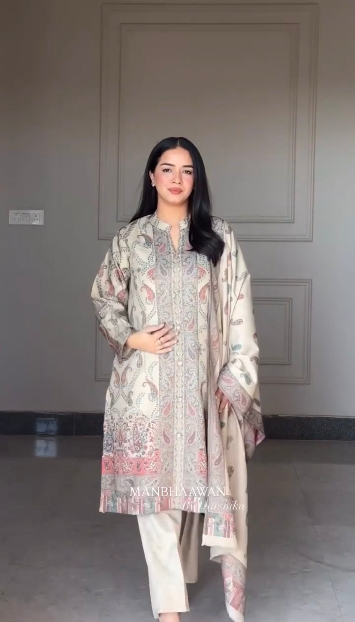 Berry Silk Kurta Pant Dupatta Set for Women