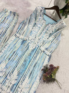 Blue Kurta Set with Embroidered Palazzo
