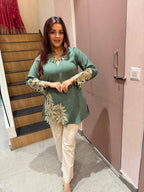 Cotton Co-Ord Set with Embroidered Top and Pant