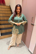 Cotton Co-Ord Set with Embroidered Top and Pant