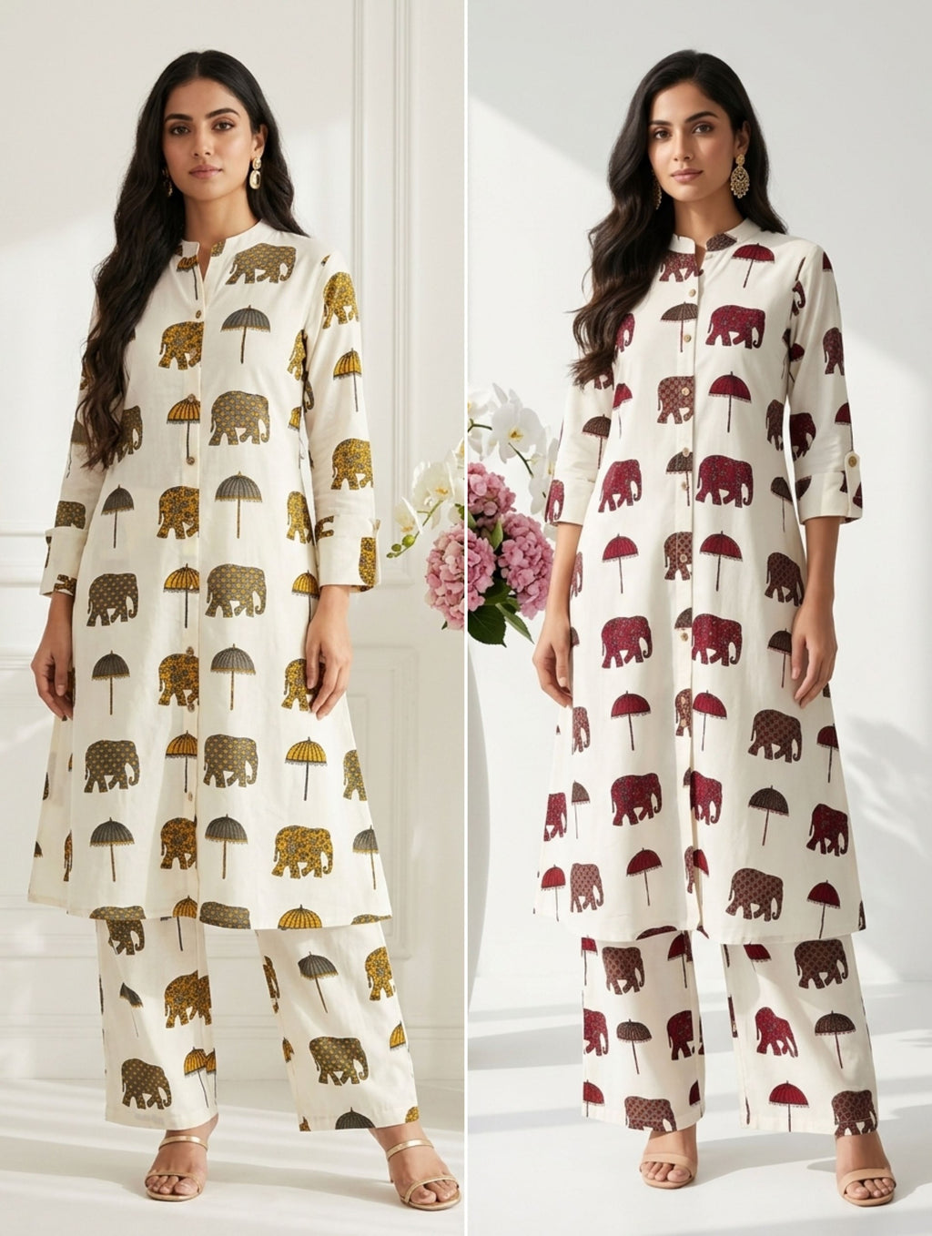 Special Pure Soft Rayon Cotton Printed Co-ord Set for Women  Stylish Kurti Palazzo Set