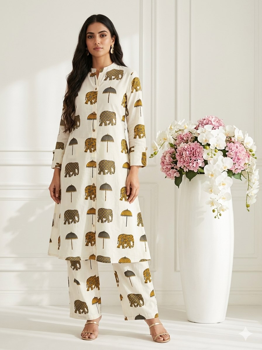 Special Pure Soft Rayon Cotton Printed Co-ord Set for Women  Stylish Kurti Palazzo Set
