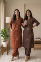 Premium Voile Cotton Kurta Palazzo Set