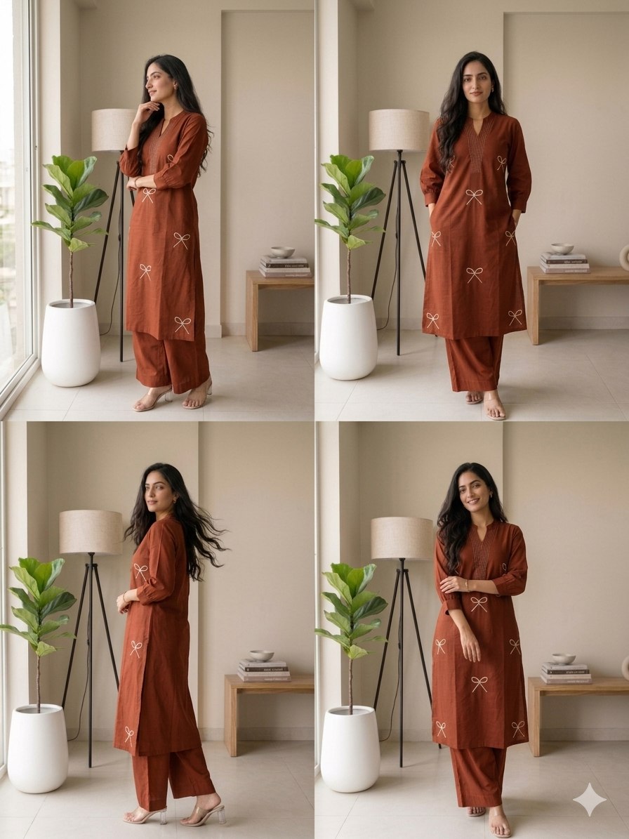 Premium Voile Cotton Kurta Palazzo Set