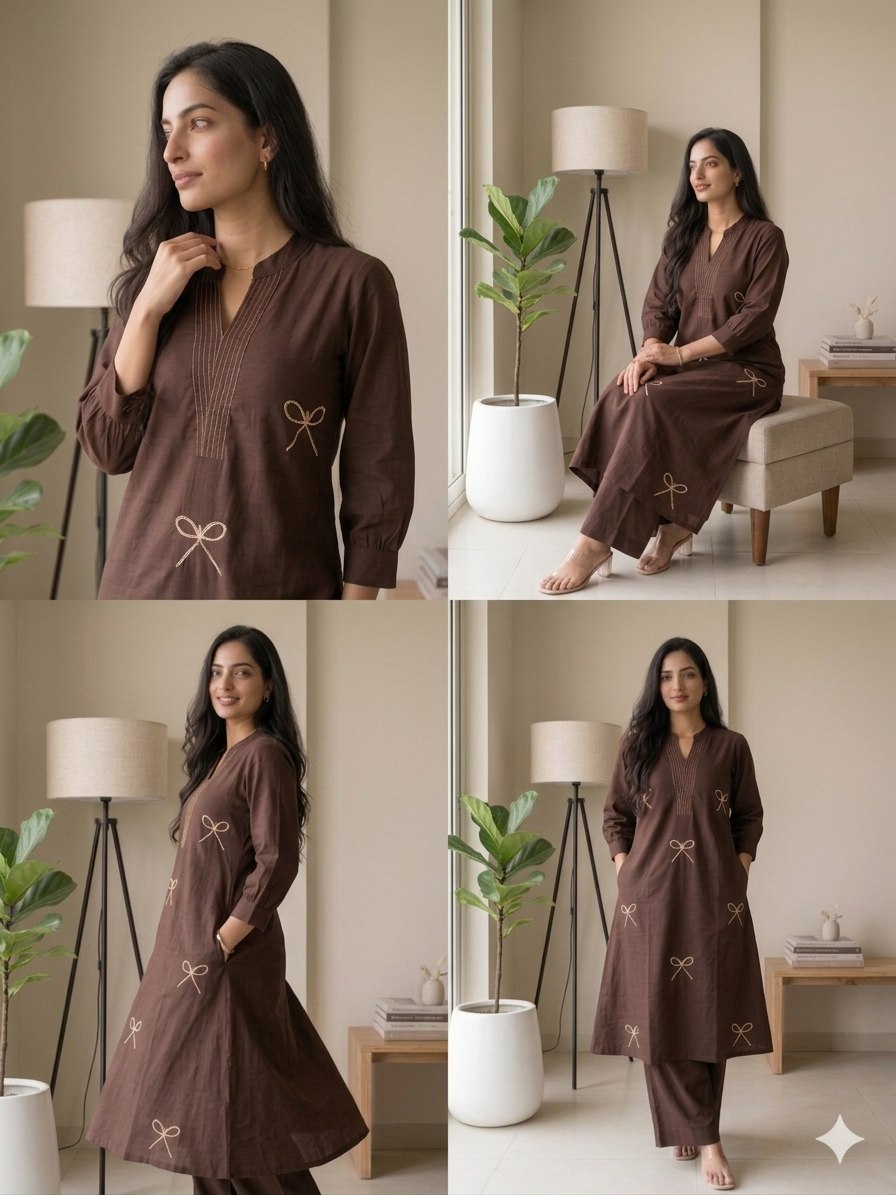 Premium Voile Cotton Kurta Palazzo Set