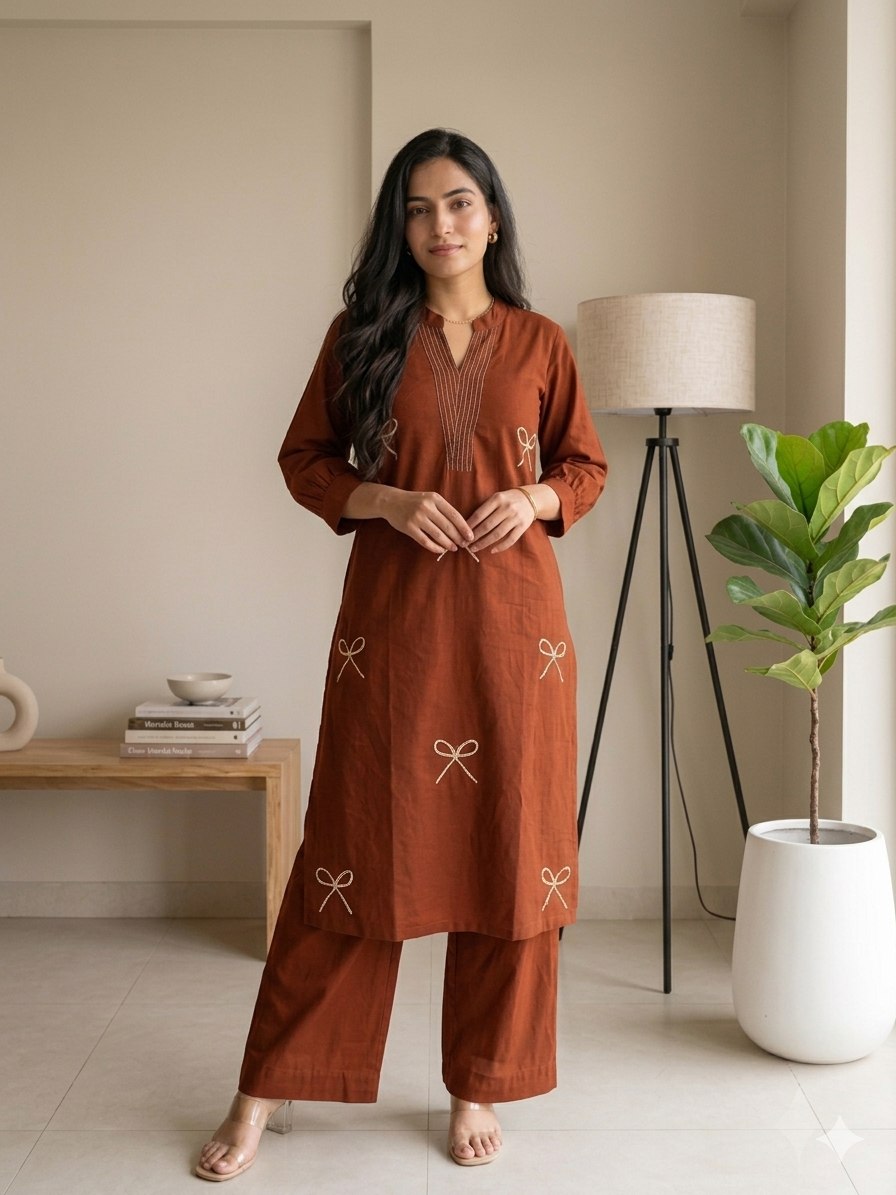 Premium Voile Cotton Kurta Palazzo Set