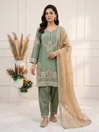 Designer Glass Satin Embroidered Kurti Salwar Set with Crunchy Dupatta for Women – Party & Wedding Wear
