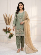 Designer Glass Satin Embroidered Kurti Salwar Set with Crunchy Dupatta for Women – Party & Wedding Wear