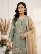 Designer Glass Satin Embroidered Kurti Salwar Set with Crunchy Dupatta for Women – Party & Wedding Wear