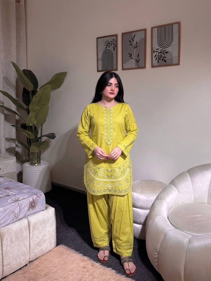 Designer Roman Silk Embroidered Kurti with Farshi Palazzo Set for Women – Party Wear