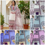 Printed Top Palazzo Dupatta Set With Real Mirror Work