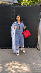 Lilan Kurti Set with Pant & Dupatta | Elegant Printed Ethnic Wear for Women | Casual & Office Wear Suit Set