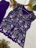 Designer Georgette Sequence Embroidered Top With Palazzo Set | 2 Piece Ethnic Wear Set