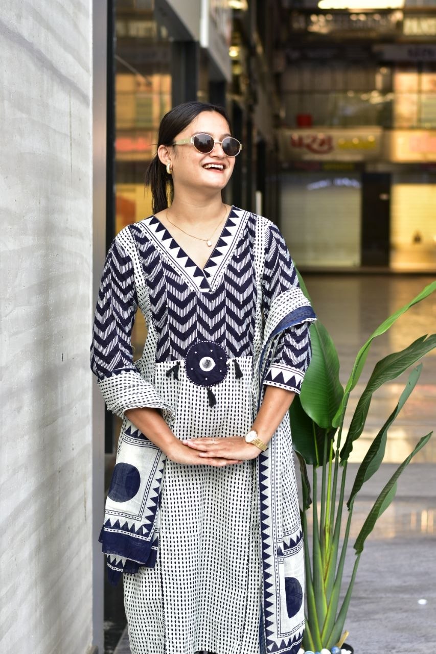 Premium Jaipur Cotton Kurti Set with Pant & Dupatta | Women's Ethnic Wear