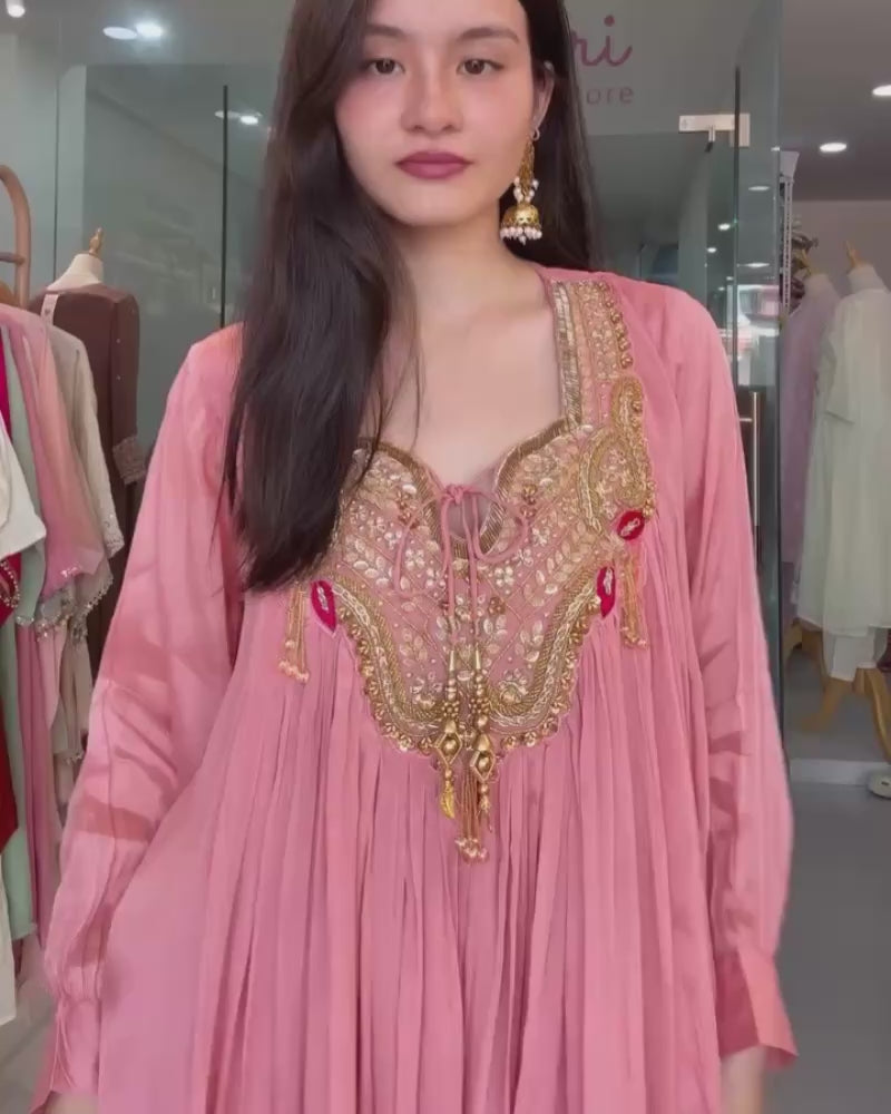 2-Piece Kurti Sharara Set with Sequin Embroidery
