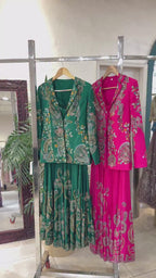Designer Wear 3-Piece Palazzo Set with Sequin Embroidery